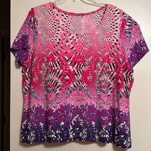 Vibrant Pink and Purple Patterned Top